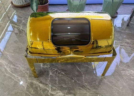 Aislamiento visible rectangular de acero inoxidable Flip Meal lleno de Buffy Stove Heating Meal Hotel