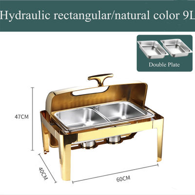 Aislamiento visible rectangular de acero inoxidable Flip Meal lleno de Buffy Stove Heating Meal Hotel
