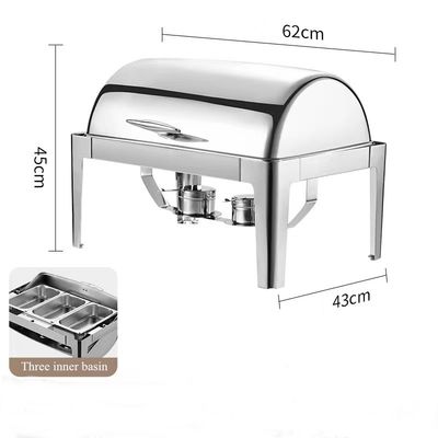 envase de acero inoxidable de la calefacción de la comida del restaurante del hotel de la estufa del alcohol del buffet de los 64*50*31cm