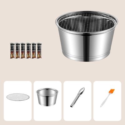 Estufas portátiles para barbacoa de acero inoxidable de 29 cm para acampar