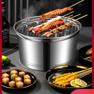 Estufas portátiles para barbacoa de acero inoxidable de 29 cm para acampar