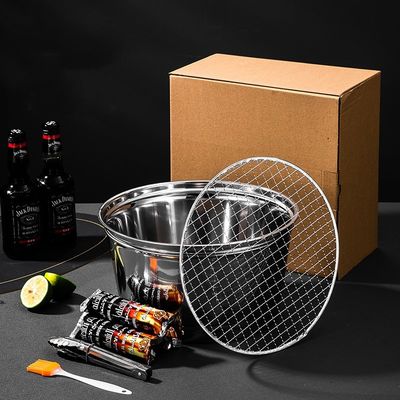 Estufas portátiles para barbacoa de acero inoxidable de 29 cm para acampar