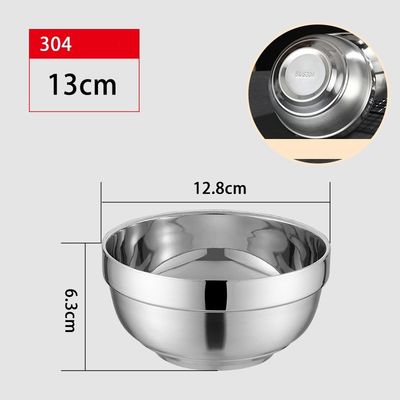 Cuencos de acero inoxidable 304 de doble pared pulidos para cocina