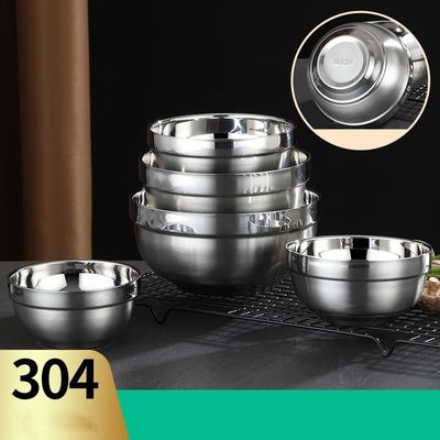 Cuencos de acero inoxidable 304 de doble pared pulidos para cocina