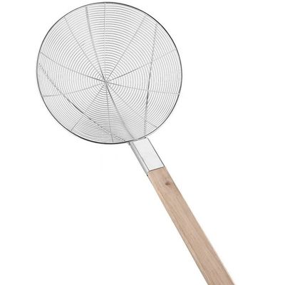 201 filtro de cuchara doméstico de acero inoxidable con mango de madera