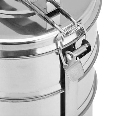 Caja de almuerzo multifuncional de acero inoxidable con compartimientos y capas múltiples