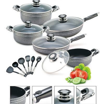 Conjuntos de utensilios de cocina de aluminio no adhesivo