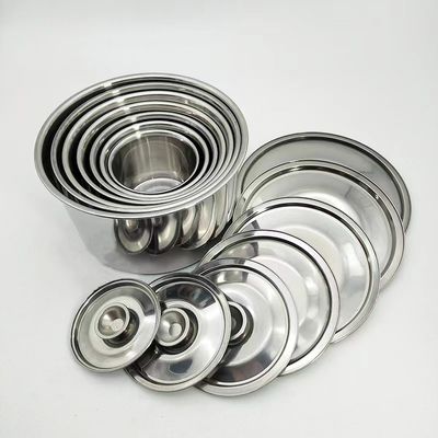 Contenedor redondo de salsa de acero inoxidable con tapa