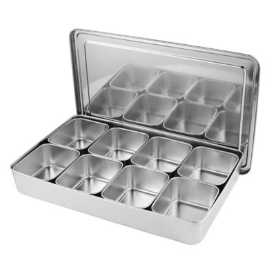 Caja de condimentos de acero inoxidable con sabor 2/3/4/6/8