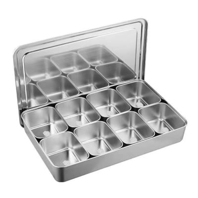 Caja de condimentos de acero inoxidable con sabor 2/3/4/6/8
