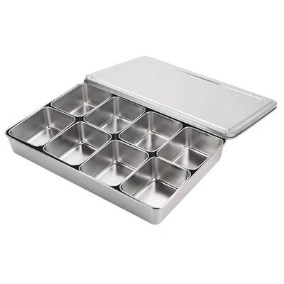 Caja de condimentos de acero inoxidable con sabor 2/3/4/6/8