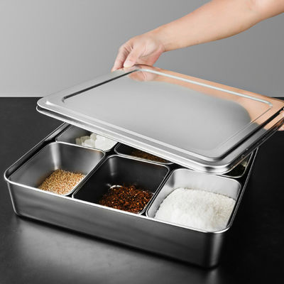 Caja de condimentos de acero inoxidable con sabor 2/3/4/6/8