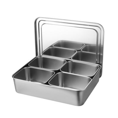 Caja de condimentos de acero inoxidable con sabor 2/3/4/6/8