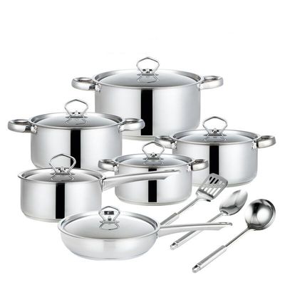 Pot de acero inoxidable de grado alimenticio 15 piezas con accesorios