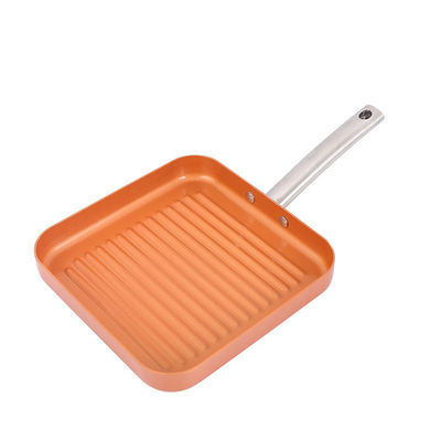 Cuadro de utensilios de cocina de aluminio naranja con agarre de silicona