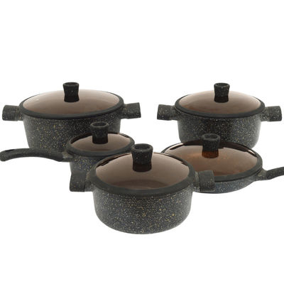 Set de sartén de aluminio de 10 piezas resistente a los arañazos ideal para hornear