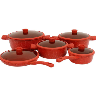 Set de sartén de aluminio de 10 piezas resistente a los arañazos ideal para hornear
