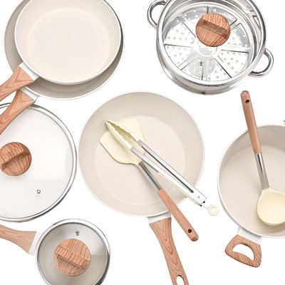 cocina saludable platos de guisado de 12 piezas no pegajosos con tapa de vidrio