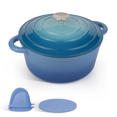 Horno holandés de hierro fundido enmallado de 6 litros con tapa Perfecto para cocinar en vacaciones y aventuras al aire libre