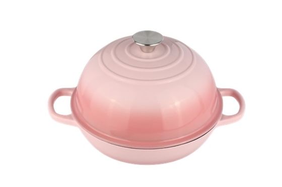 6QT Horno holandés de hierro fundido rosado con esmalte  Elegante y funcional