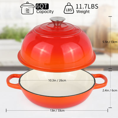 Horno holandés de hierro fundido enmallado de 6 QT    Perfecto para hornear la masa agria, cocinar y cocinar lentamente
