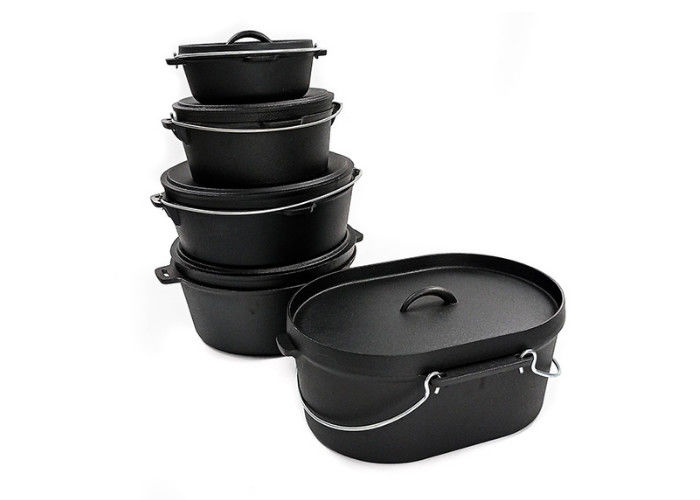 Cacerola resistente los 36.5X29.5X14.3CM Matt Black Interior del arrabio del rasguño