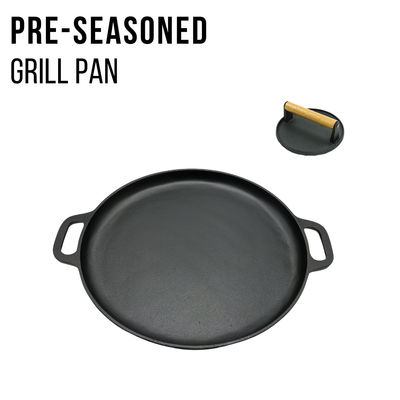 Cacerola pre sazonada de la parrilla del arrabio del sartén los 30/35cm del arrabio