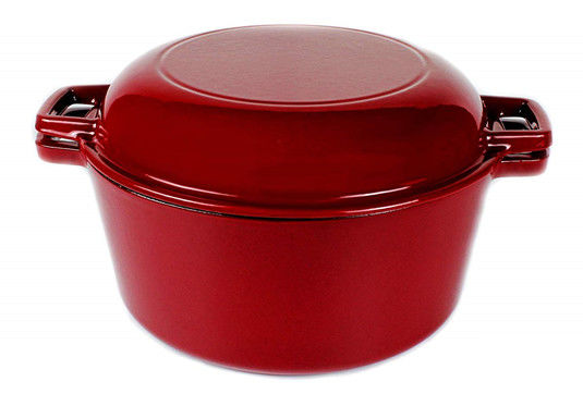 cazuela 2 del arrabio 4.8L en 1 cacerola del arrabio con la tapa de la sartén